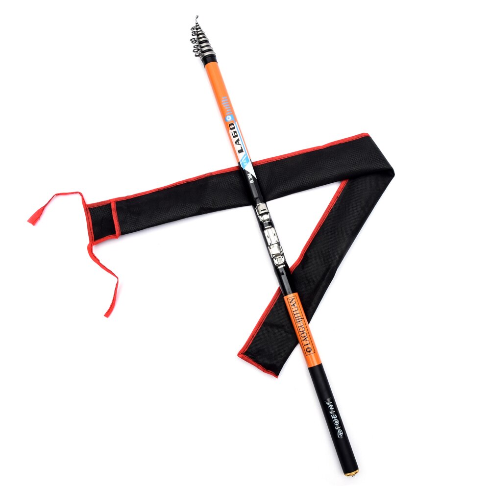 Orange Superhard Rock Fishing Rod Carbon Telescopic Rockies Rods 2.4m 2.7m 3.0m 3.6m 4.5m 5.4m 6.3m Spinning Pole