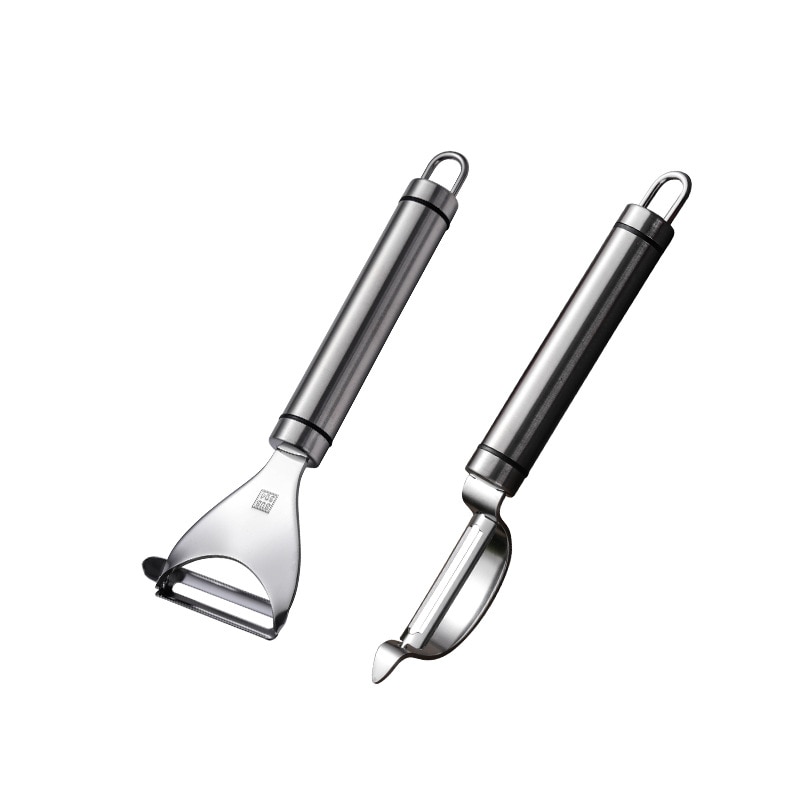 Pelador de acero inoxidable 2pc en 304, pelador de patatas, triturador de verduras, rallador de zanahoria de metal, rebanador, pelador de frutas, herramientas de cocina.