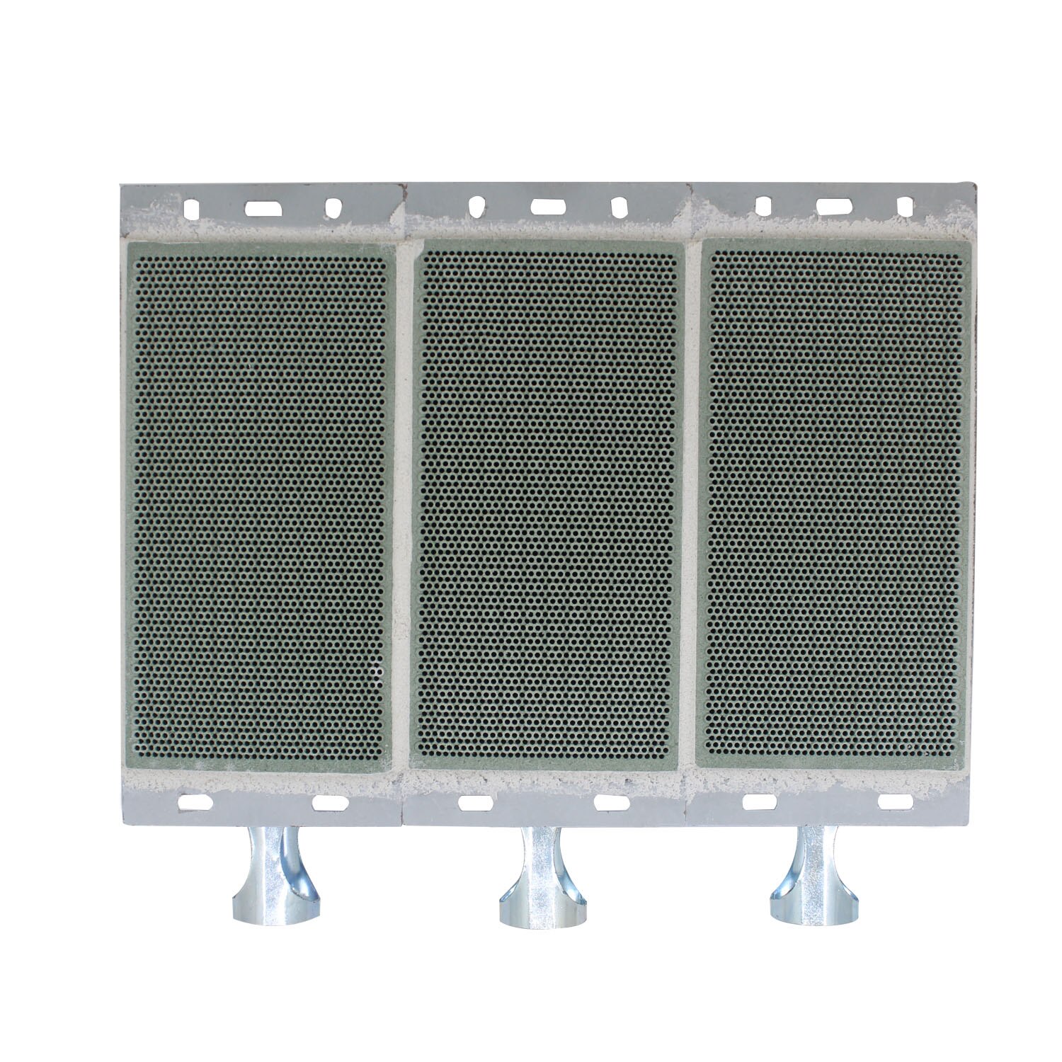 Durable burning plate for auxiliary heat transfer ceramic infrared honeycomb burner plate