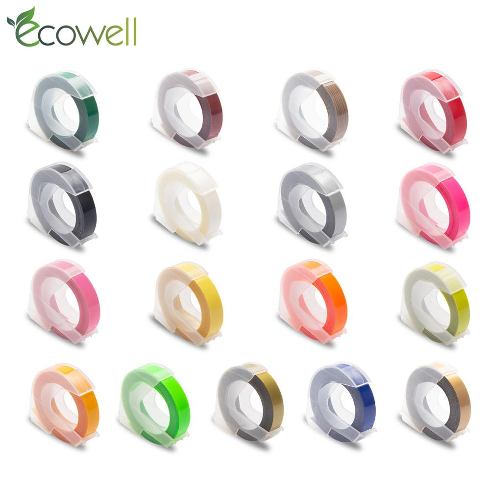 Ecowell 1 stücke 9MM Dymo 3D Kunststoff Präge Band für Präge Etikett Hersteller PVC Etikett DYMO 1610 12965 1880 1540 Motex E10 E-202