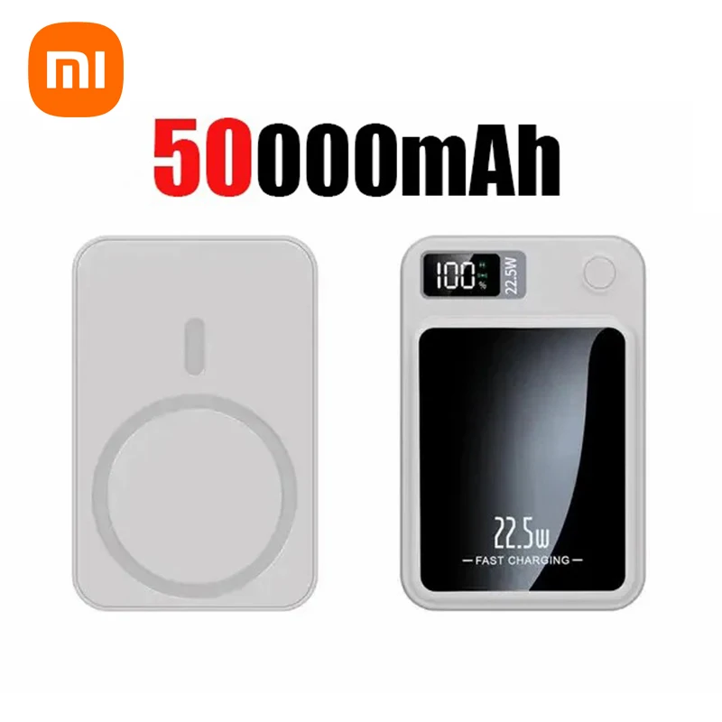 Xiaomi 200000 mah draadloze magnetische powerbank, supersnel opladende draagbare externe batterij, powerbank-adapter voor iphone en huawei: Duidelijk