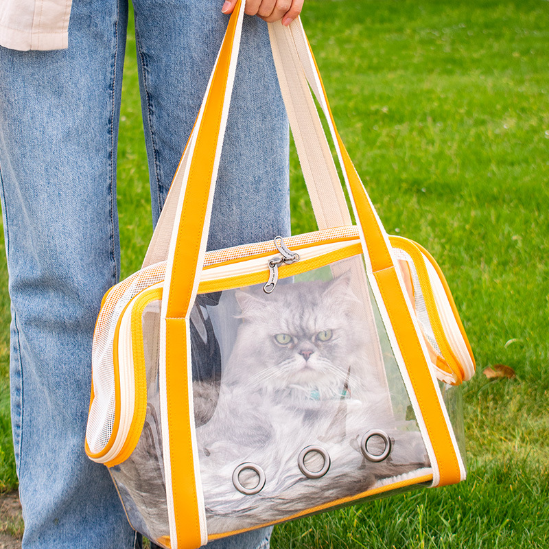 Window Cat Backpack Space Carrier for Cat Transport Bag Breathable Travel Transparent Backpack with Tape Cat Pet Carrier