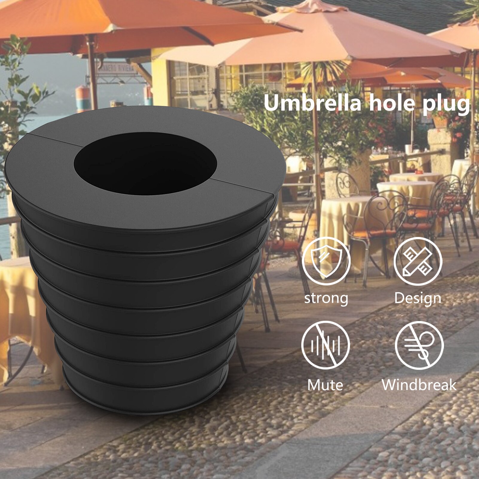 Base de anillo de cuña cónica para mesa de terraza, paraguas de 38mm adecuado para poste de sombrilla, utilizado para apertura de mesa de terraza o sombrilla