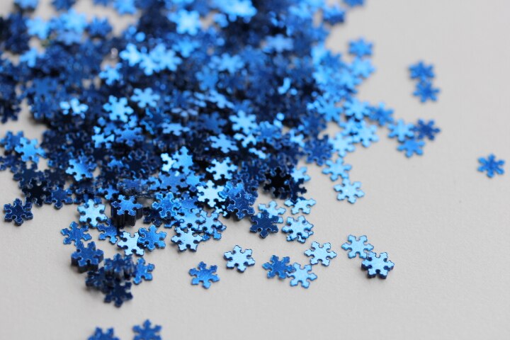 5mm Matte Blue Sonw Vorm Paillette Spangle Glitter Voor DIY Nail Art