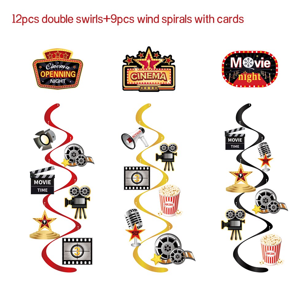 25pcs Cinema Hollywood World Movie Time Party DIY Paper Photobooth Prop Photo Props Kids Baby Shower Birthday Party Favors: FX009