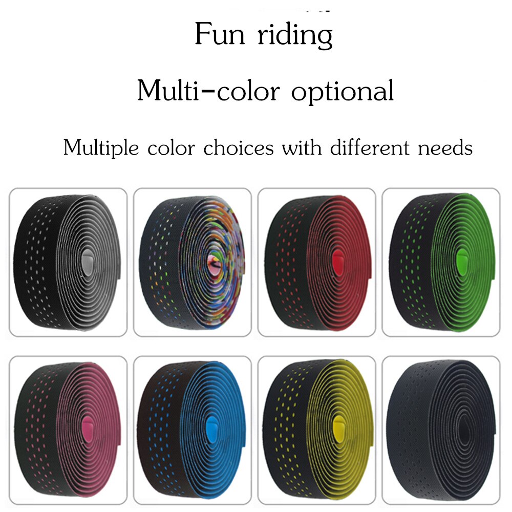 MOTSUV-Cinta de corcho para manillar de bicicleta de carretera, suave, PU, envoltura antivibración con 2 enchufes