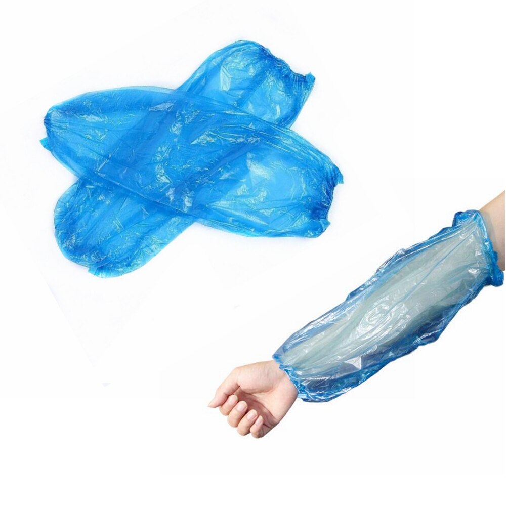 100Pcs Plastic Arm Covers Oversleeves Waterdichte Lange Mouwen Blauw Beschermende Mouwen Voor Armen JCX1048