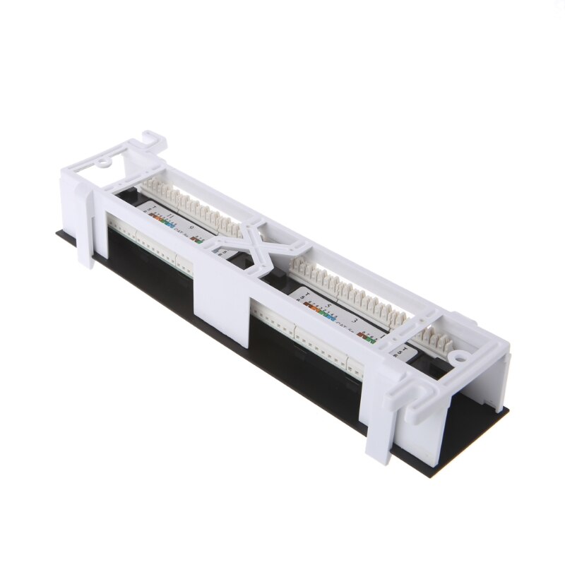 12 puertos CAT5 CAT5E Panel de parche RJ45 soporte de montaje en pared de red