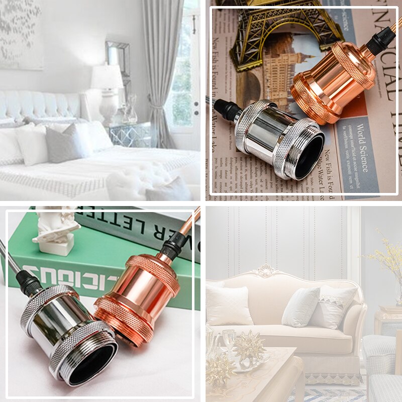 4pcs/lot E27 Lamp Holder Vintage Edison bulb Base E26 Screw Bulb base 110V 220V Socket Retro Fittings Fixture Pendant lights