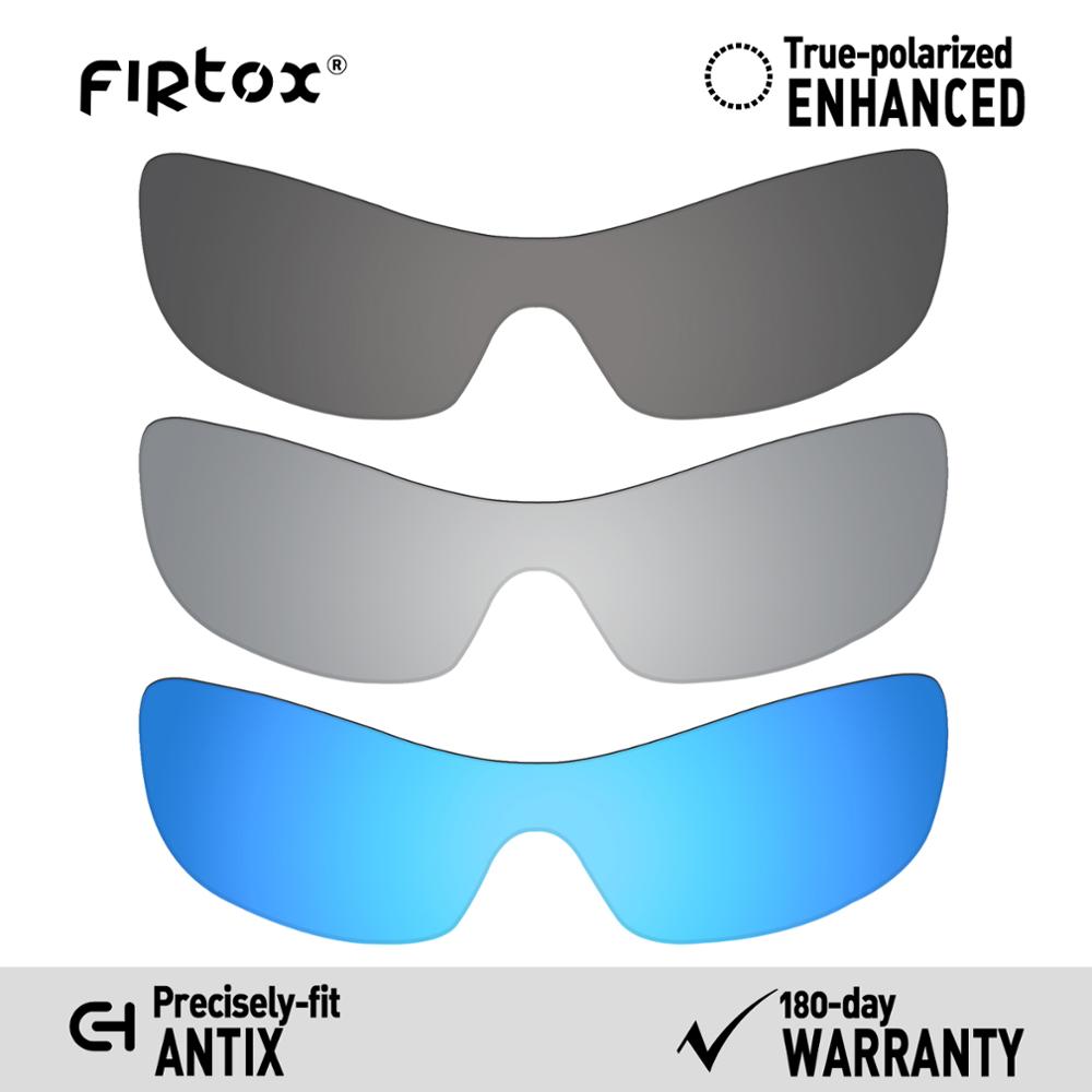 Firtox True UV400 Polarized Lenses Replacement for-Oakley Antix Sunglasses (Compatiable Lens Only) - Multiple Colors: Black-Silver-Blue