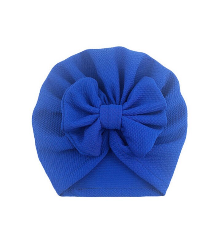 Baby Stuff Accessories Baby Girl Hat With Bow Knot Infant Beanie Solid Big Bowknot Cap For Girls Kid Hats: Blue