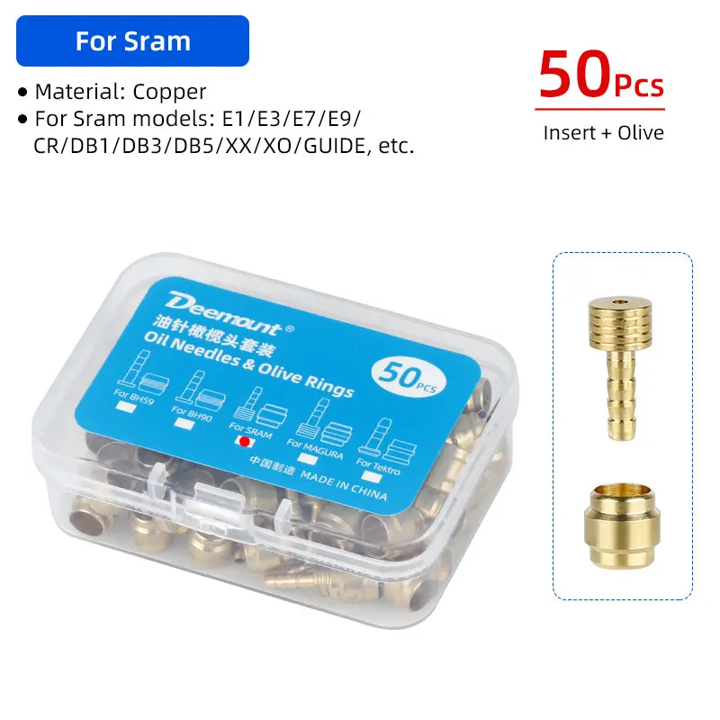 Olives/Inserts de frein de vélo, 50 pièces, pour SHIMANO BH90 BH59 SRAM Magura Tektro Cycle, connecteur de frein hydraulique, pièces de rechange: Rouge