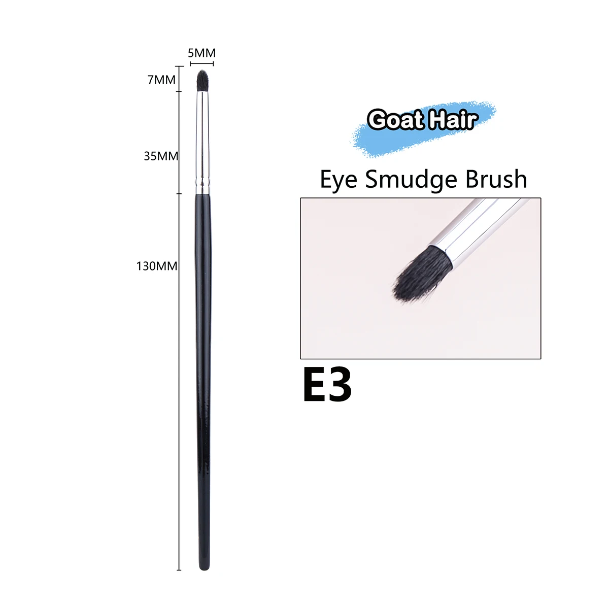Pequeños pinceles de maquillaje Smoky Liner, delineador de ojos, brocha para difuminar, brocha de maquillaje para difuminar, pelo de caballo, sombra de ojos, brocha para difuminar