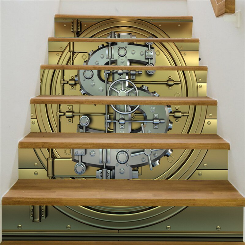 6pcs/set Modern Floor Stairs Sticker Decoration Sticker Wall Stickers Self-adhesive: LT044