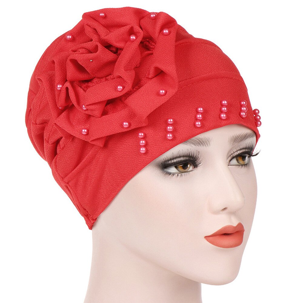 #5 Mode Vrouwen Kralen India Hoed Moslim Ruche Kanker Chemo Beanie Sjaal Tulband Cap Freeship