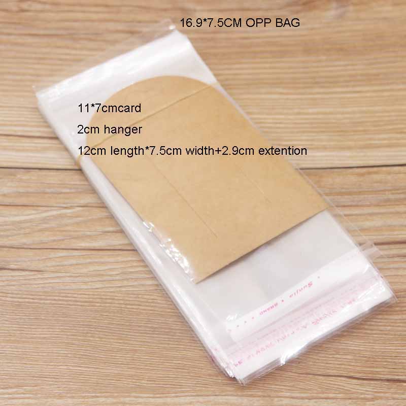 100PCS Storage Bags Transparent Self Adhesive Resealable Clear Poly Bags Packaging opp Bag jewelry card matching opp bags