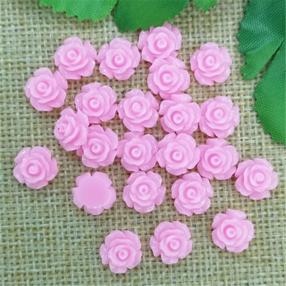 80pcs Resin Rose Kralen Knoppen Versieringen Scrapbooking DIY Craft 10mm