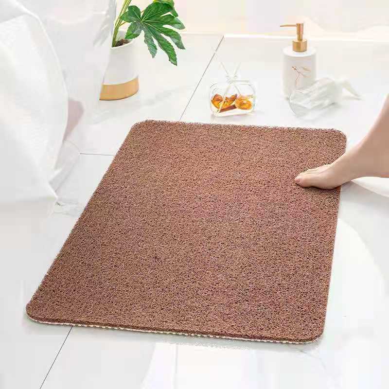 Douche Mat Antislip Comfortabele Bad Mat Met Drainage Apparaat, pvc Loofah Waterdichte Vloermatten Voor Natte Gebieden, Sneldrogende: Bruin