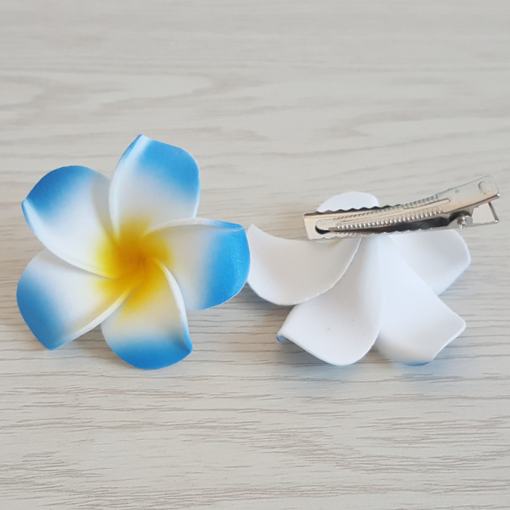 Pinza de pelo de flores para mujer, pasador de playa hawaiana, accesorios coloridos, horquilla, herramientas de peinado de tiro