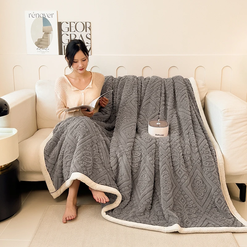 Europese stijl gesneden fluwelen warme deken voor bed Zachte pluizige bankhoes Dekens Super warmte Herfst Winter Gooi deken