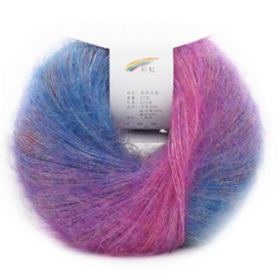 Regenboog Sectie Geverfd Mohair Garen Hand-Gebreide Gradient Diy Super: 07