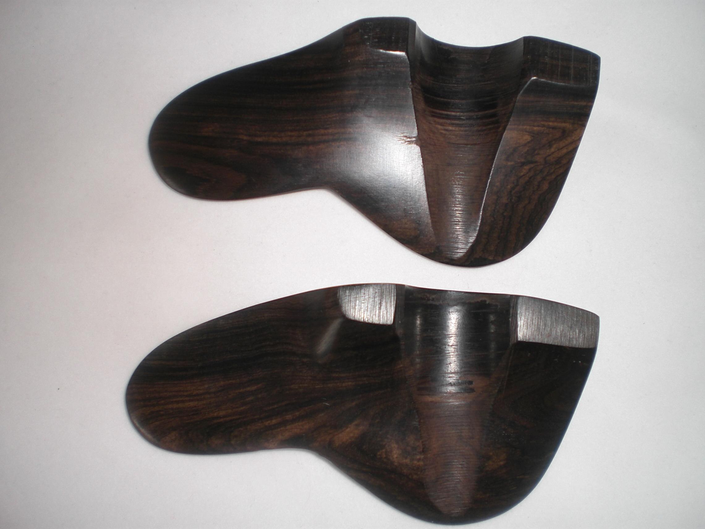 2 Stks Originele Kleur Ebbenhout Viool Chin Rest 4/4 zonder gaten Fiddle parts