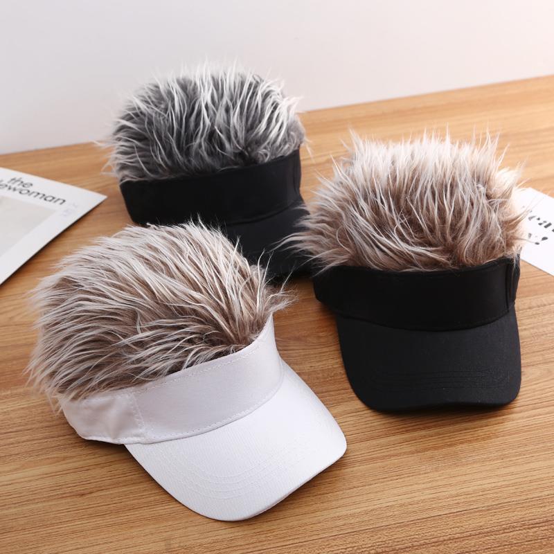 Ademend Nep Haar Cap Zomer Golf Baseball Cap Met Zonneklep Toupet Hoeden Heren Vrouwen Spiked Haren Pruik Hoed Hip hop Hoed