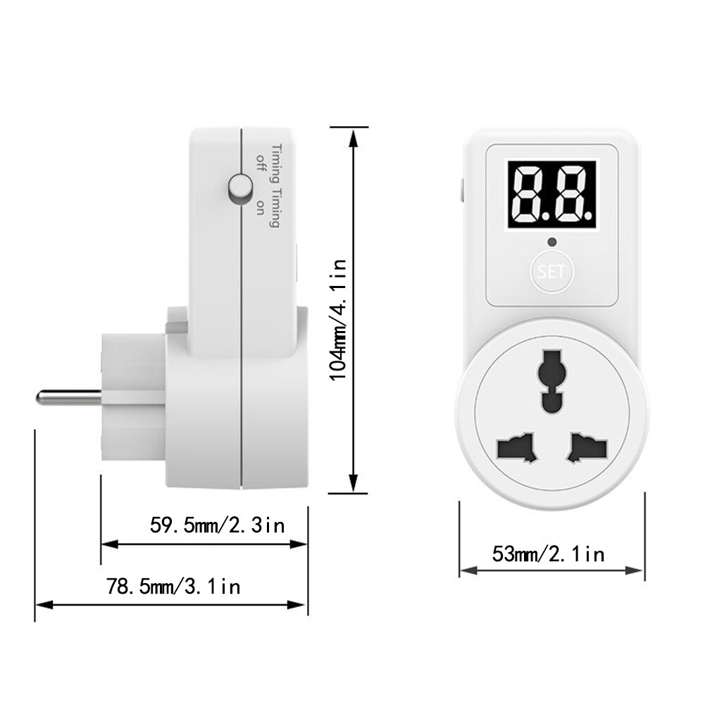 10A Digital Countdown Timer Switch Universal Socket Plug-In Time Control Phone Battery Electric Car Charge Electric Switch