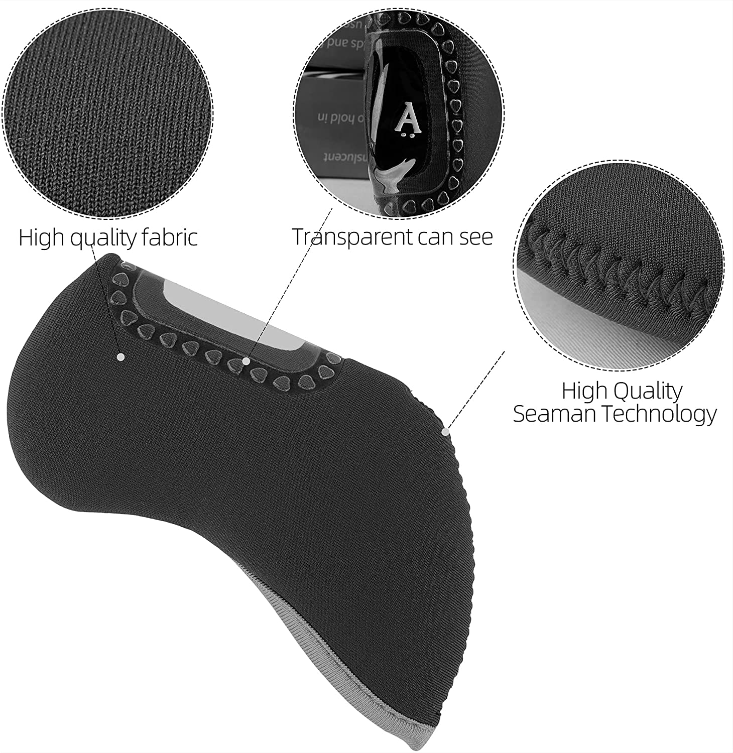 10pcs Golf Iron Head Covers Neoprene Golf Club Protector fits for Titleist Callaway Ping Taylormade See Through Window HeadCover