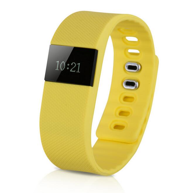 Pulsera del sueño podómetro Fitness actividad Tracker pulsera Fitness reloj de pulsera inteligente banda: Amarillo