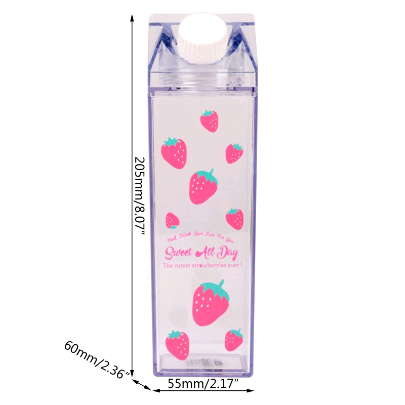 Contenitore trasparente trasparente del succo della bevanda della bottiglia di acqua del latte di plastica delle bevande all'aperto a tenuta stagna 500ml