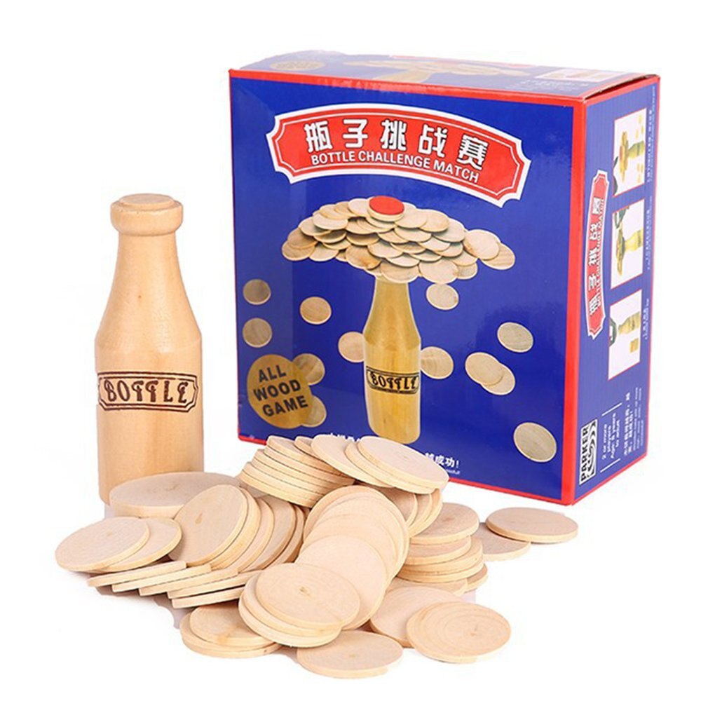 Wooden Bottle Stacking Challenge Balance Training Adult Children'S Educational Toy Bottle Stacking Entertainment Game Kids' toy