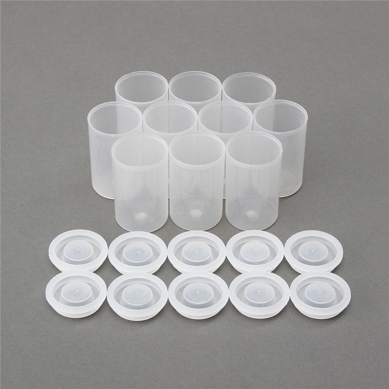 10 stk praktisk tom flaske 35mm filmbokser beholderbeholdere akvarellmaling pigmentboks plastpalett diy håndverk