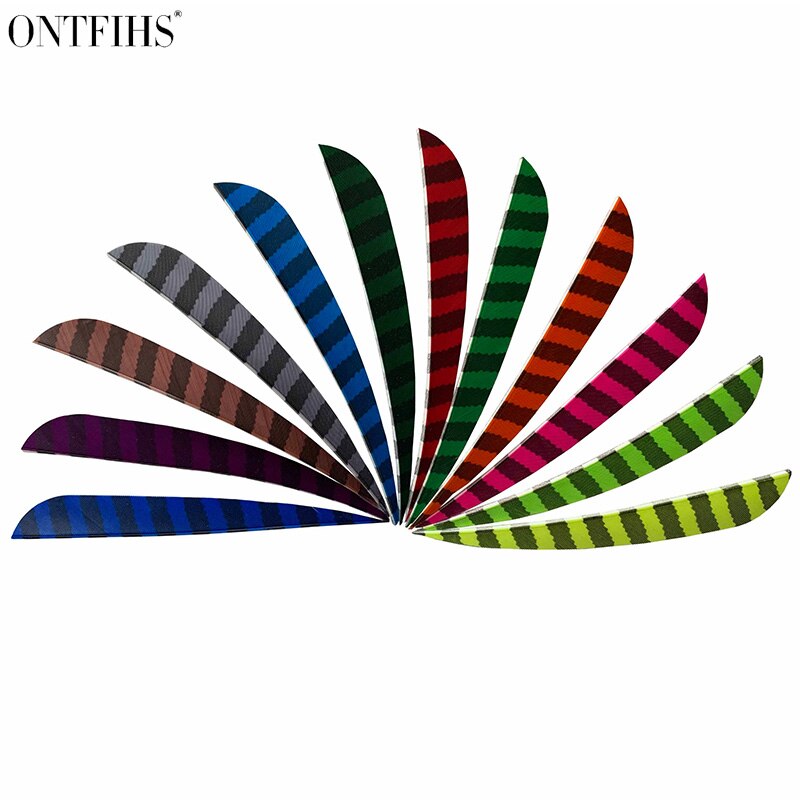 24 stuks ontfihs 5 inch pijlveren gestreepte veren waterveren pijlen veren boogschietaccessoires