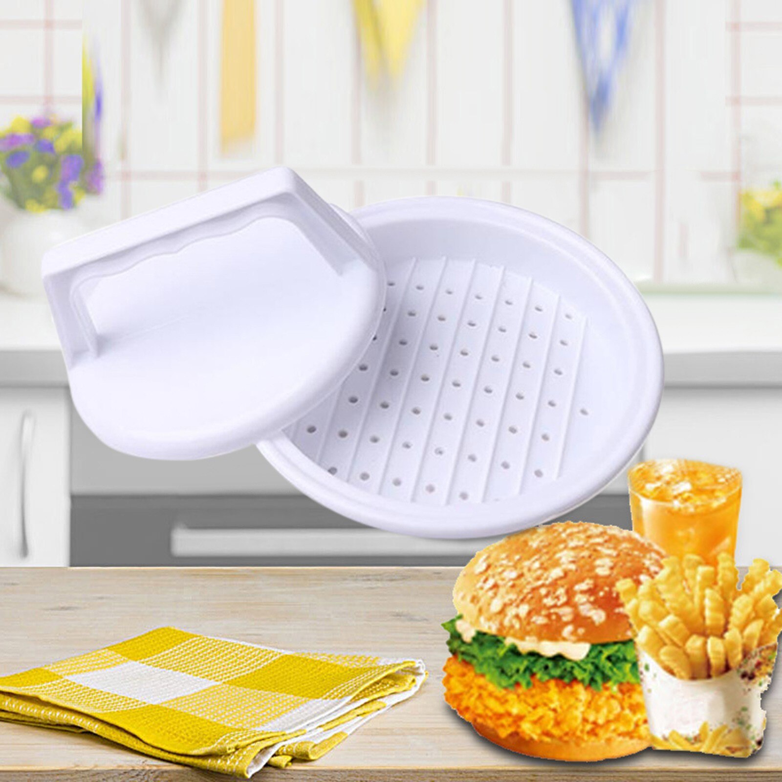 1Pc Keuken Accessoires Non-stick Hamburger Druk Modus Kit Met Eenvoudig Te Reinigen Accessoires Voor Keuken Gereedschap
