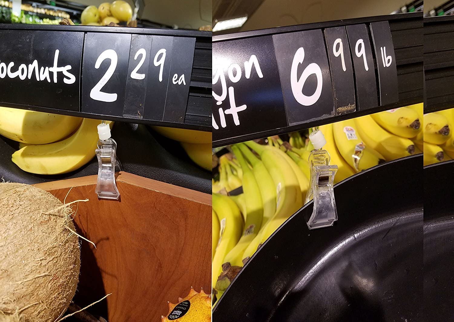 Plastic Merchandise Sign Clip Rotatable Pop Clip-on Holder Stand Price Display Holders Clear