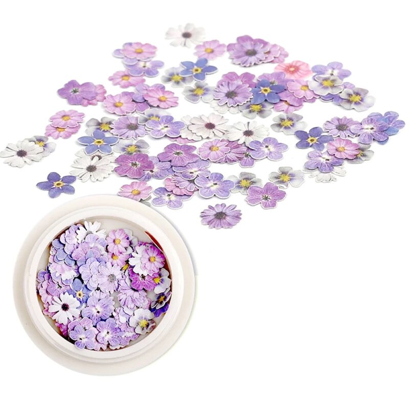 Gemengde Houtpulp Chips Kleine Daisy Bloem Bladeren Nail Stickers Diy Nail Art Accessoires: 5