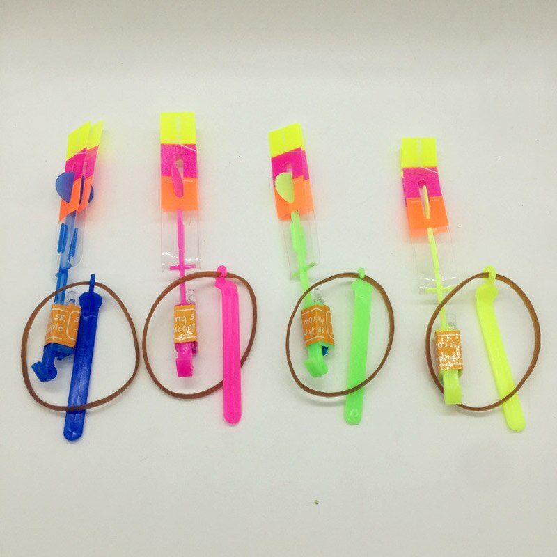 3 teile/los Bambus Libelle mit licht Schießen Rakete Fliegen fallschirm Sky UFO Outdoor nacht spiel spielzeug für kid kinder