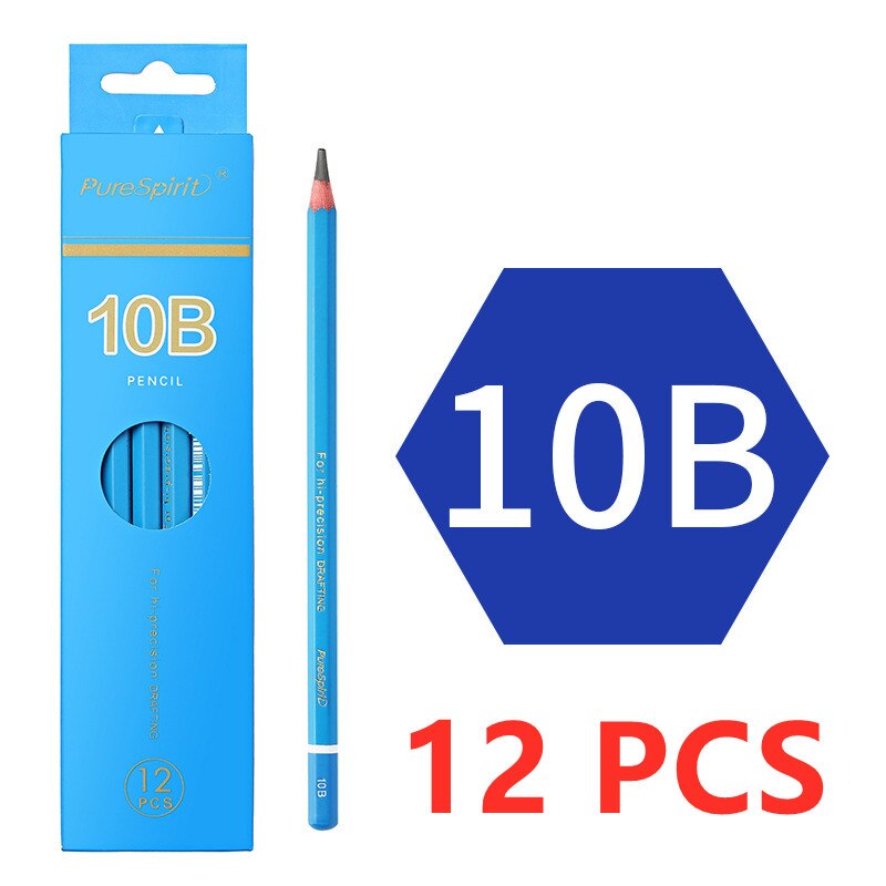 12 pcs/box pencil 2B to 14B Full range of art pencils student painting pen sketch pen wooden charcoal pencil: A13