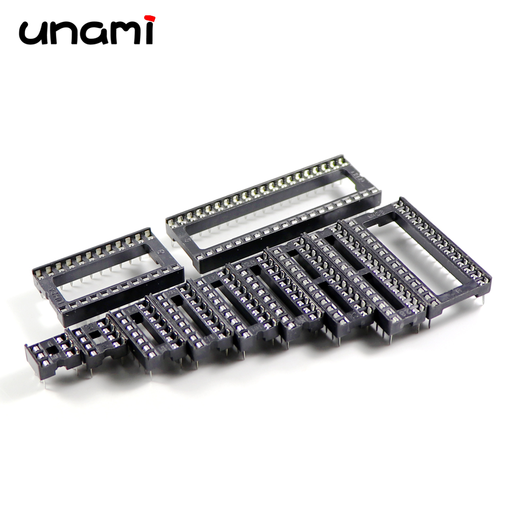 10 st ic-sockel dip 6 dip 8 dip 14 dip 16 dip 18 dip 20 dip 28 dip 40 stift runt hål 2.54 pcb-kontakt dip-sockel
