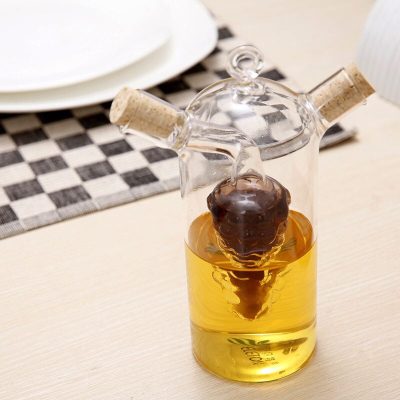 Recipiente de vidrio para salsa de soja y vinagrera de vinagre, botella de aceite y vinagre, bote de condimentos, suministros de cocina