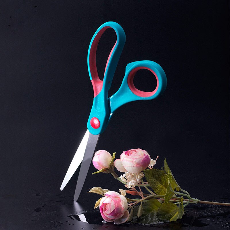 Stainless Steel Stationery Scissors w/Rubber Handle School and office Scissors Photo Paper-cutting Fabric Tailor