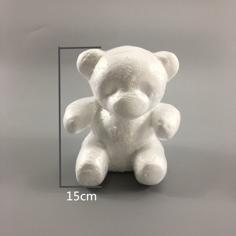 Diy håndværk legetøj hvid skum bjørn kanin hund polystyren styrofoam modellering rosenbjørn fosterskum kerne valentinsdag