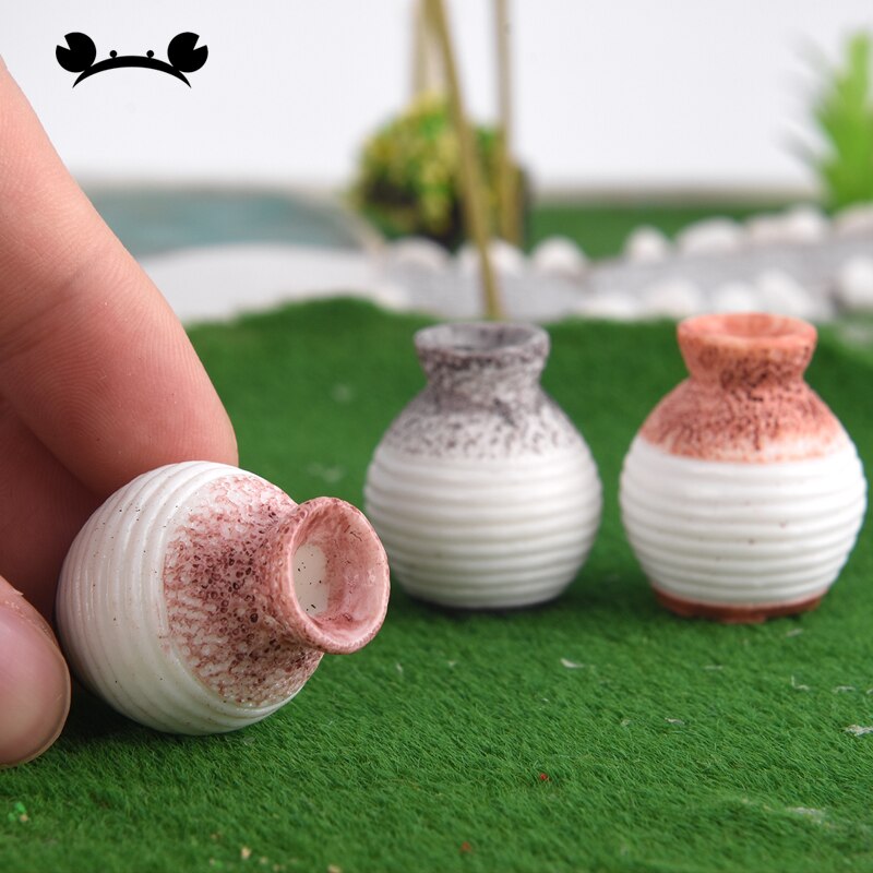 Miniatyrplast modell vaser blomsterbeholder modell dukkehus vase modell tilbehør dekorasjon til husmodeller