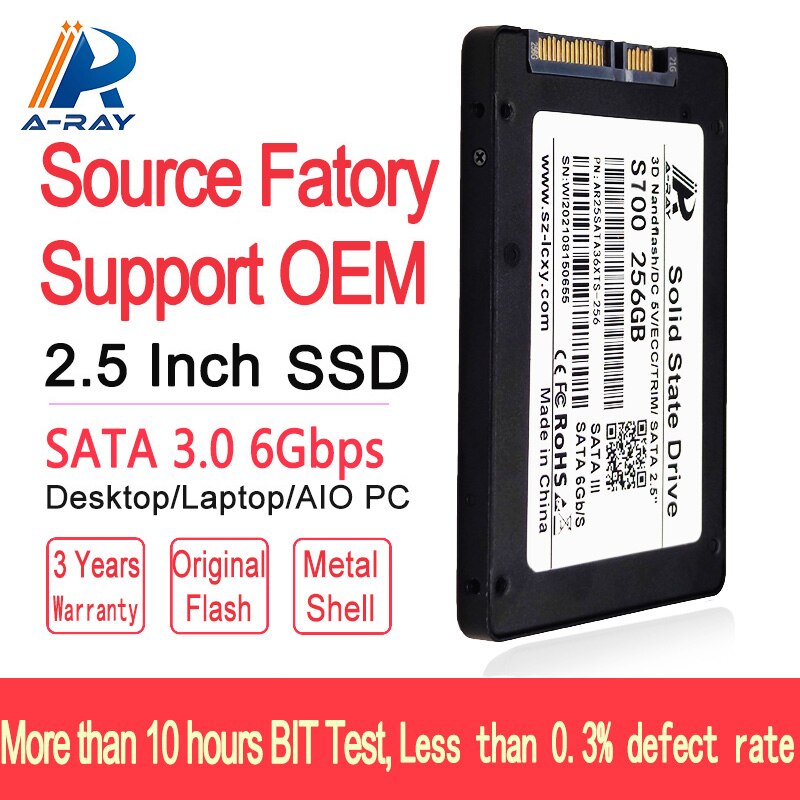 SSD 128GB 256GB 512GB 1TBGB SATA III SSD Festplatte Für Laptop Schreibtisch Interne Festplatte Solide Zustand Antrieb 2,5 zoll