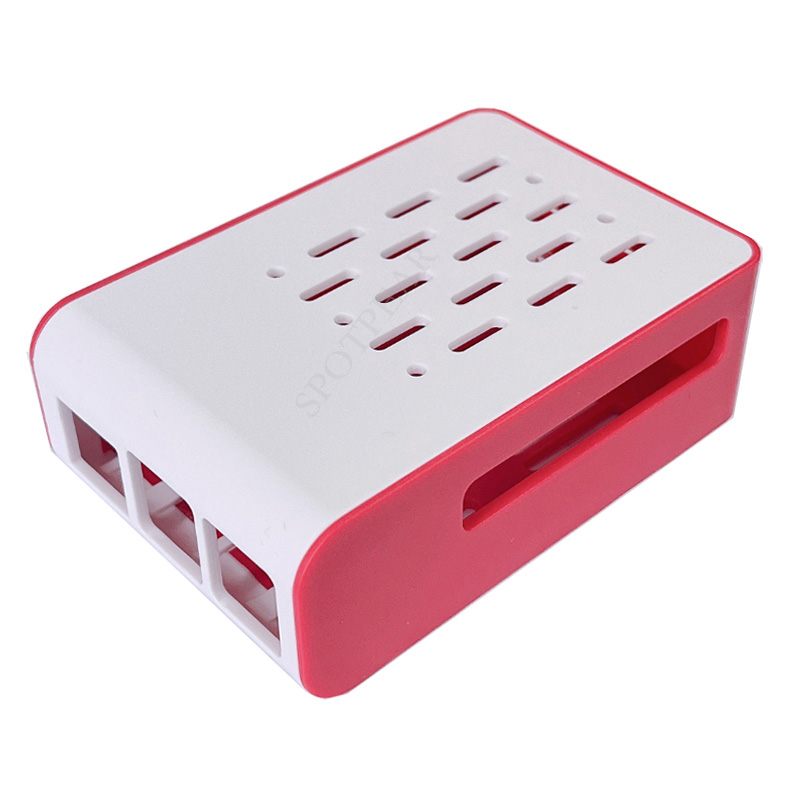 Raspberry Pi 5 rood-witte koelbehuizing voor officiële actieve koeler: Bundel 1