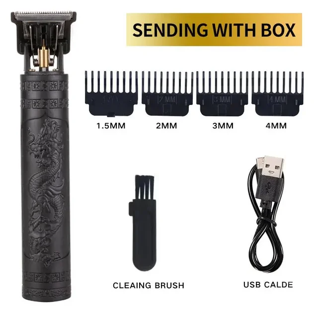 Professionelle T9 Vintage elektrische wiederaufladbare Haarschneidemaschine Haar Friseur Trimmer für Männer Haarschneiden: Rot