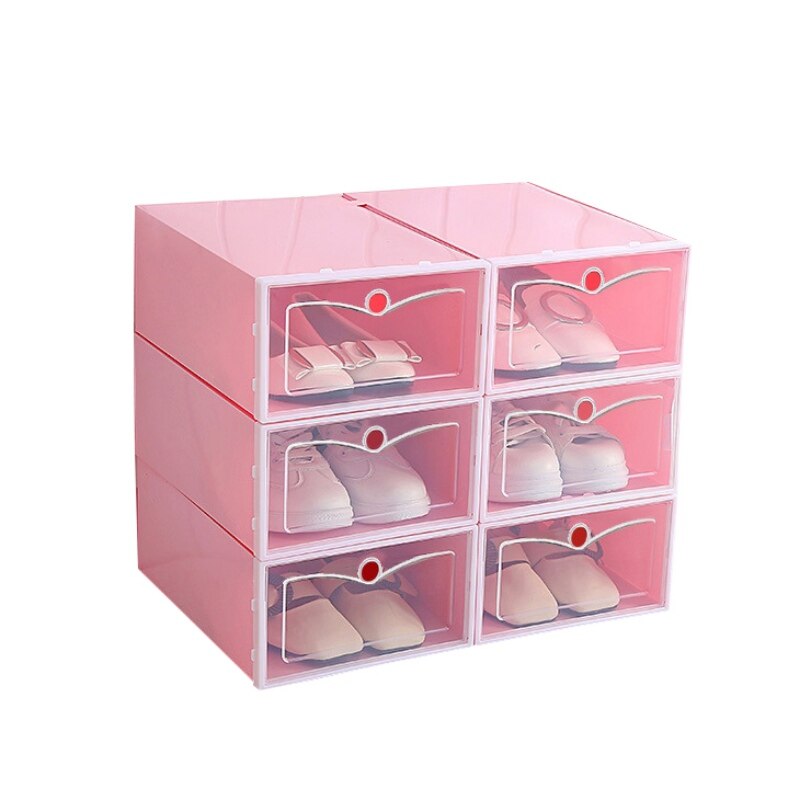 Sammenleggbare sko boks plast gjennomsiktig oppbevaring skoboks skuff arrangør husholdning diy skoboks skuff divider hjem lagring