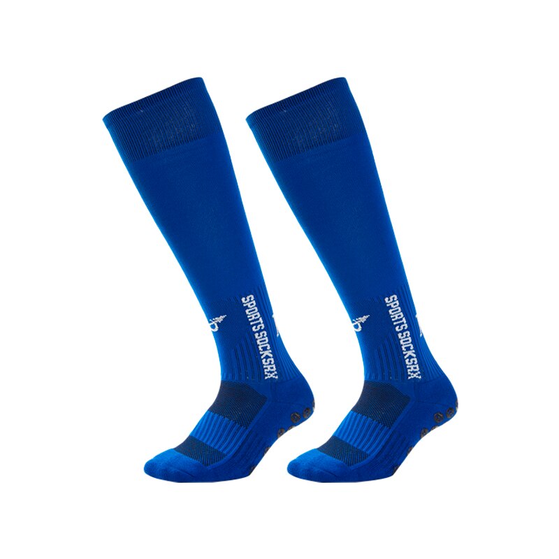 Unisex Sports Sock 1Pair Anti Slip Soccer Cotton Football Running Socks Short/Long Absorb Sweat Sock: Dark blue / Short