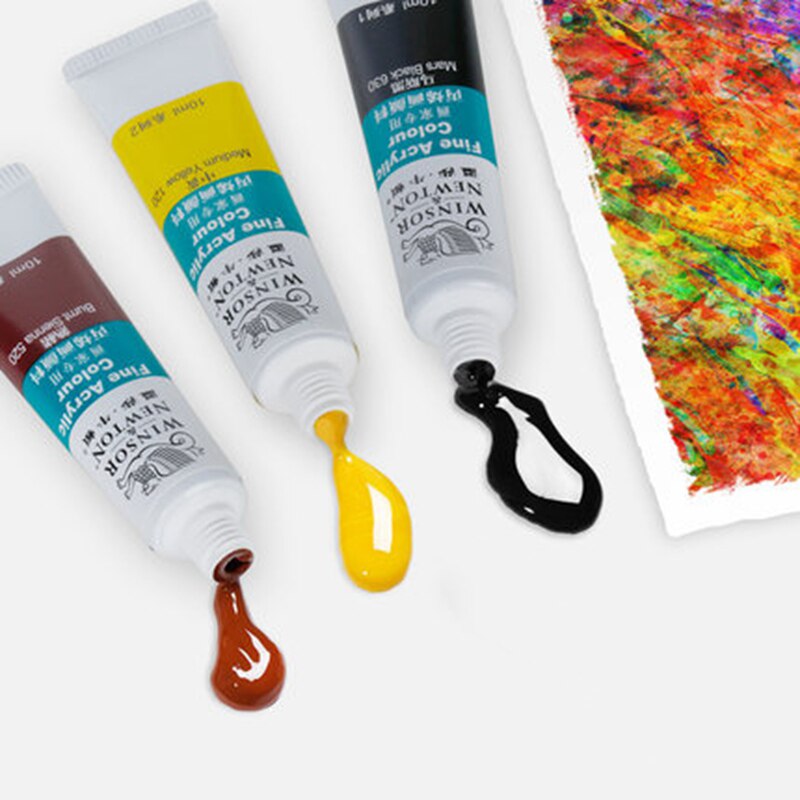 Winsor &amp; Newton 12/18/24 Kleuren Professionele Acryl Verf Set 10 Ml Hand Geschilderde Muur Schilderen Textiel Verf Fel gekleurde